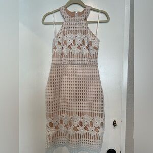 Luxe Love White and Nude Lace Dress